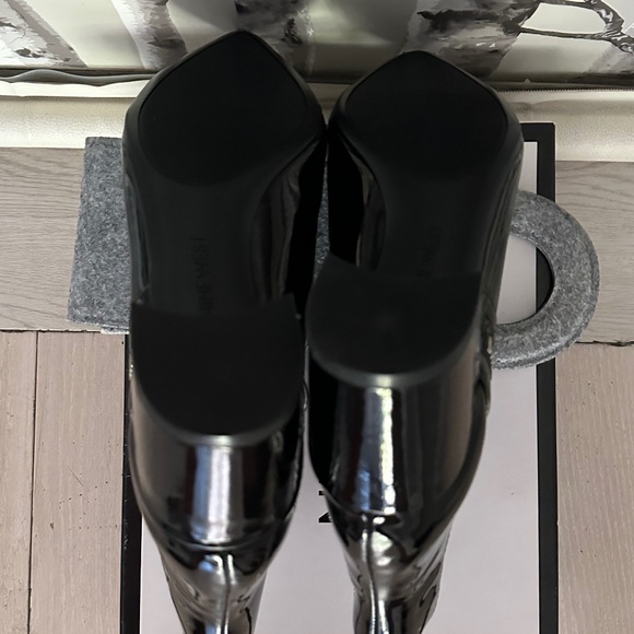 BLACK FRIDAY SPECIAL NINE WEST POINTED PATENT ANKLE BOOTS 10 1/2- NEW NEVER WORN - Picture 6 of 6